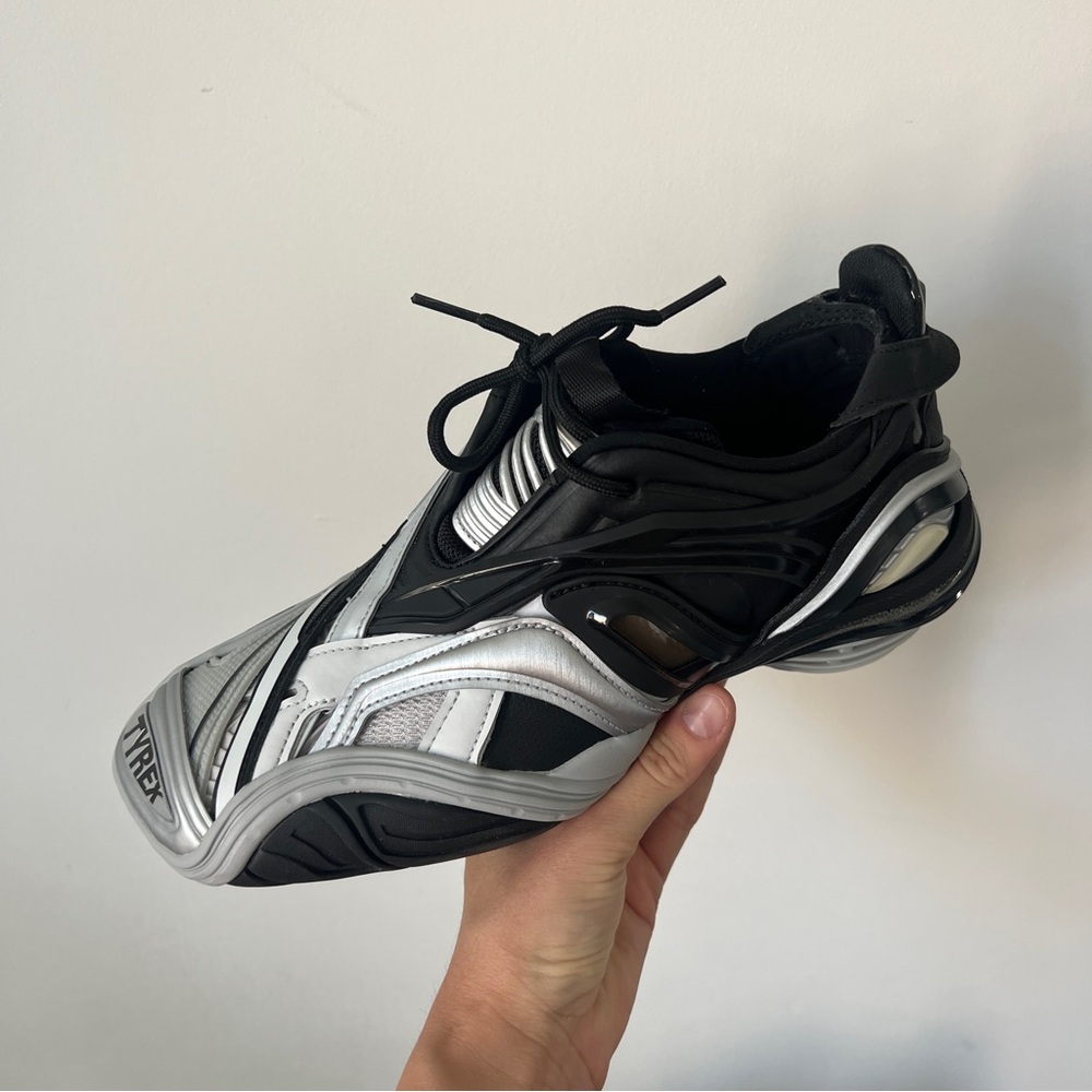 Balenciaga Tyrex black silver square toe sneakers - Picture 2 of 16